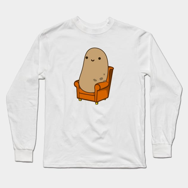 Cute Couch Potato Long Sleeve T-Shirt by Daytone